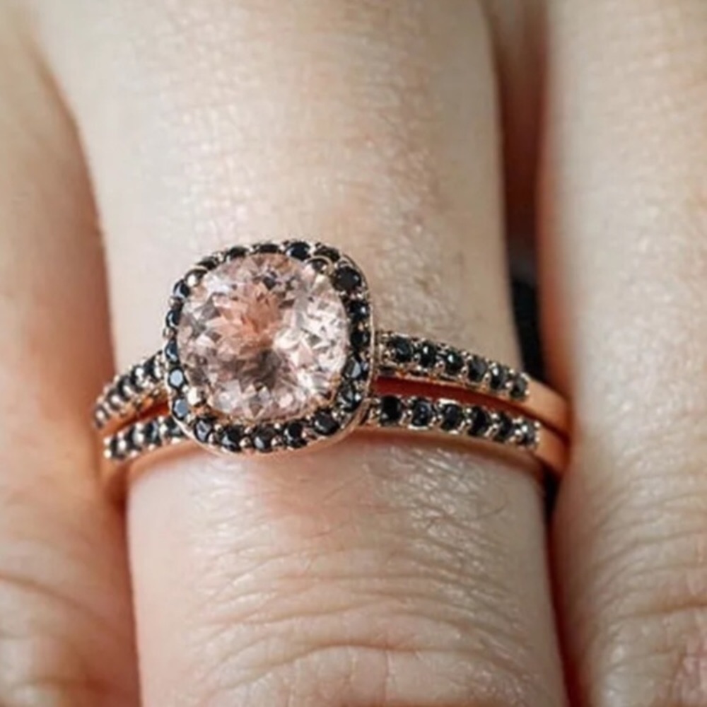 5⭐️Morganite Sapphire Rose Gold Ring - Picture 4 of 4
